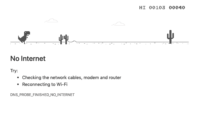 no internet screen