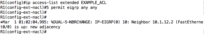 PERMIT EIGRP ANY ANY command