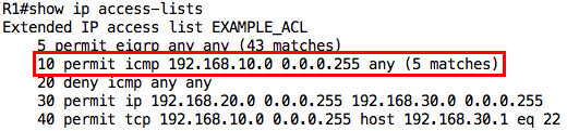 show-ip-access-list