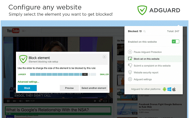 Adguard for Chrome /Adguard for Firefox