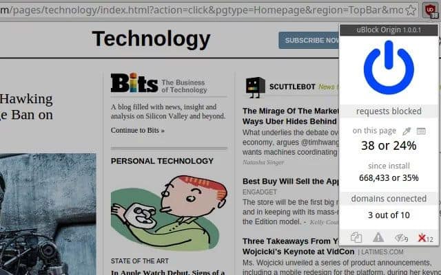 µBlock Origin Ad Blocker Software