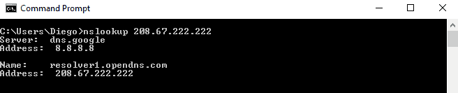 nslookup ptr record
