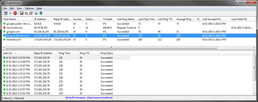 PingInfoView