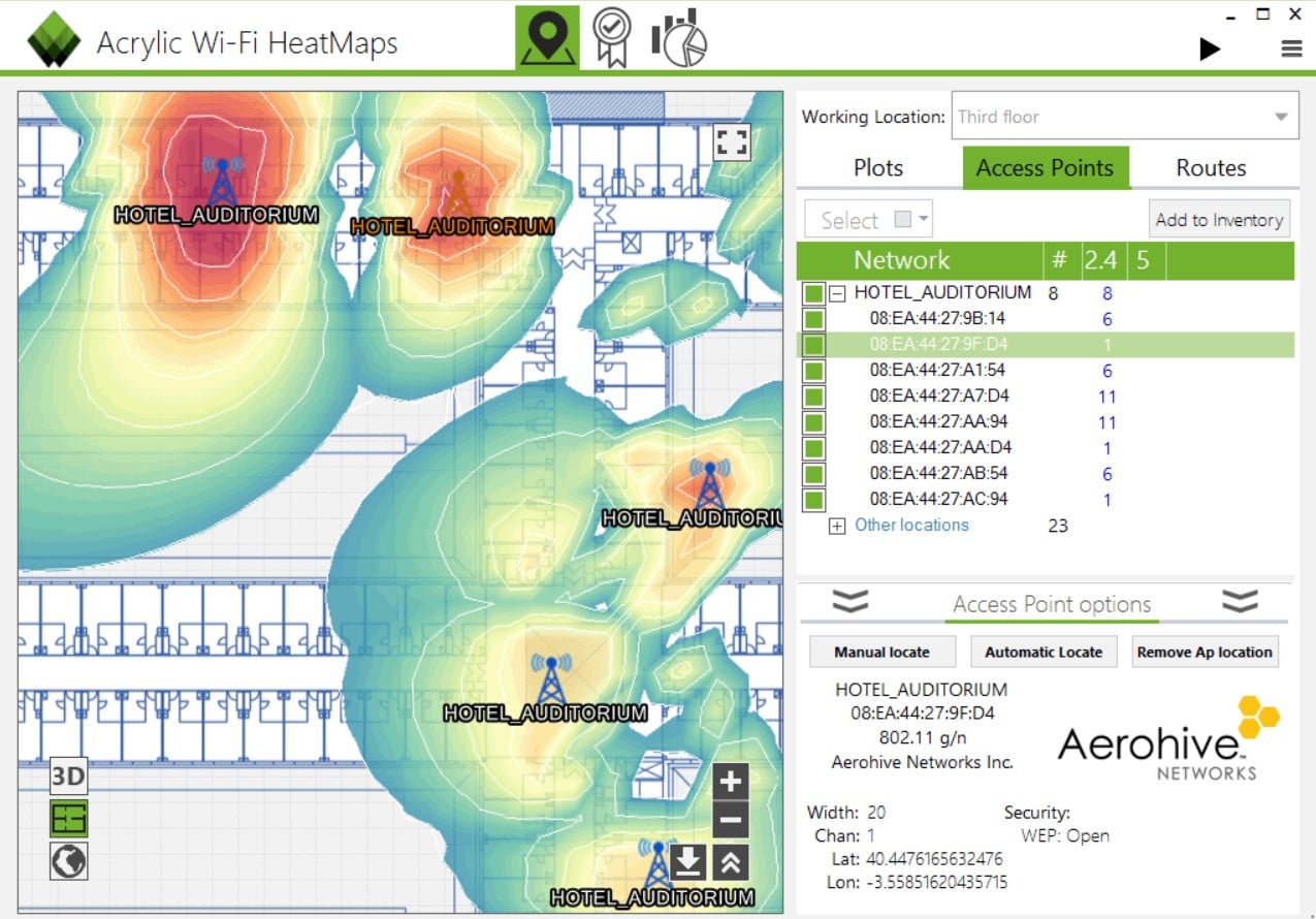 Acrylic wifi heatmap