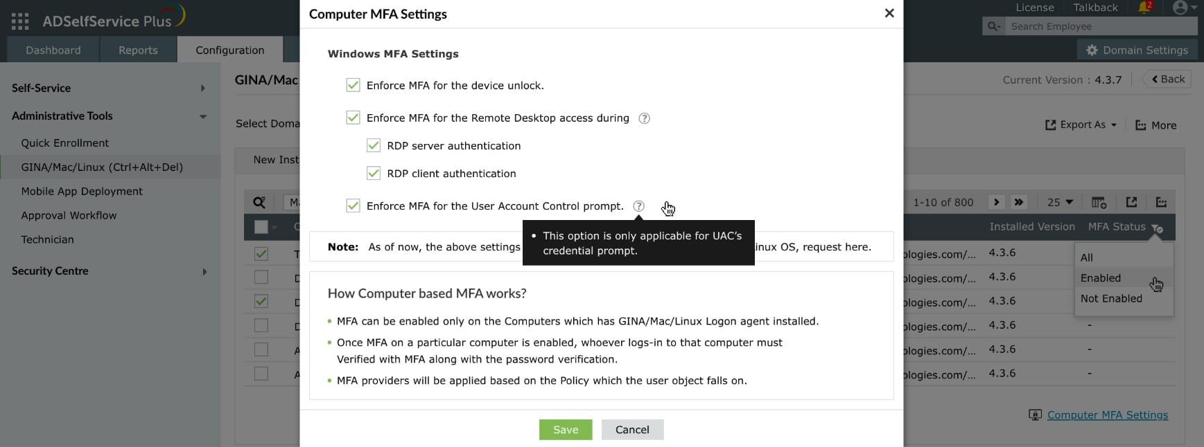 AdSelfService Plus MFA