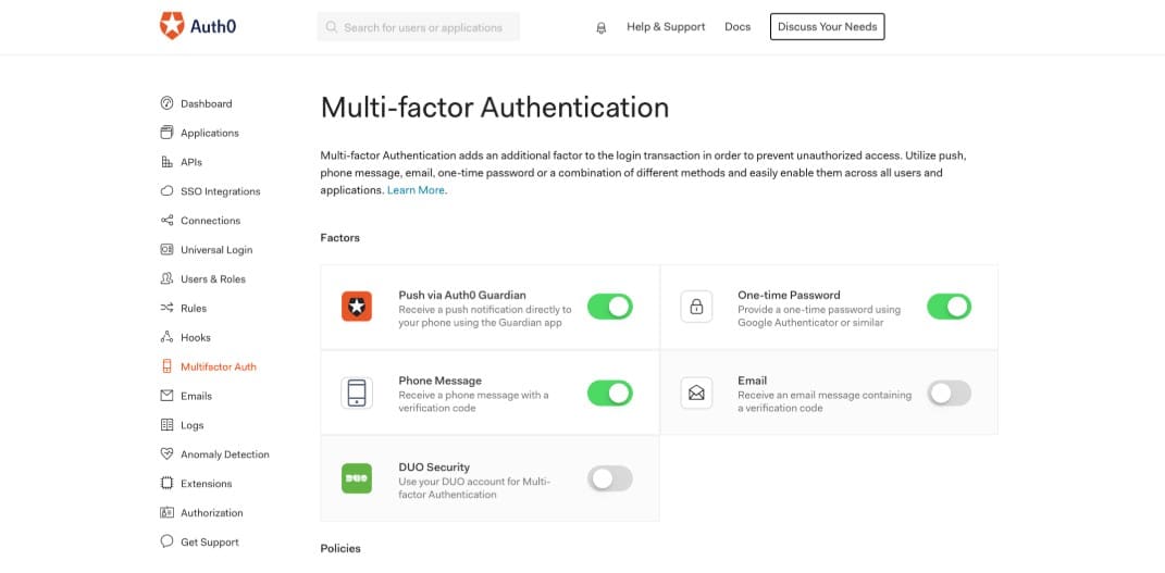 Auth0 MFA