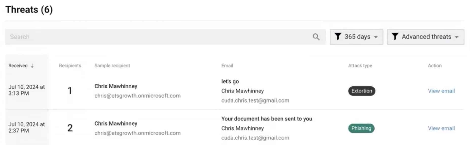 Barracuda sentinel email