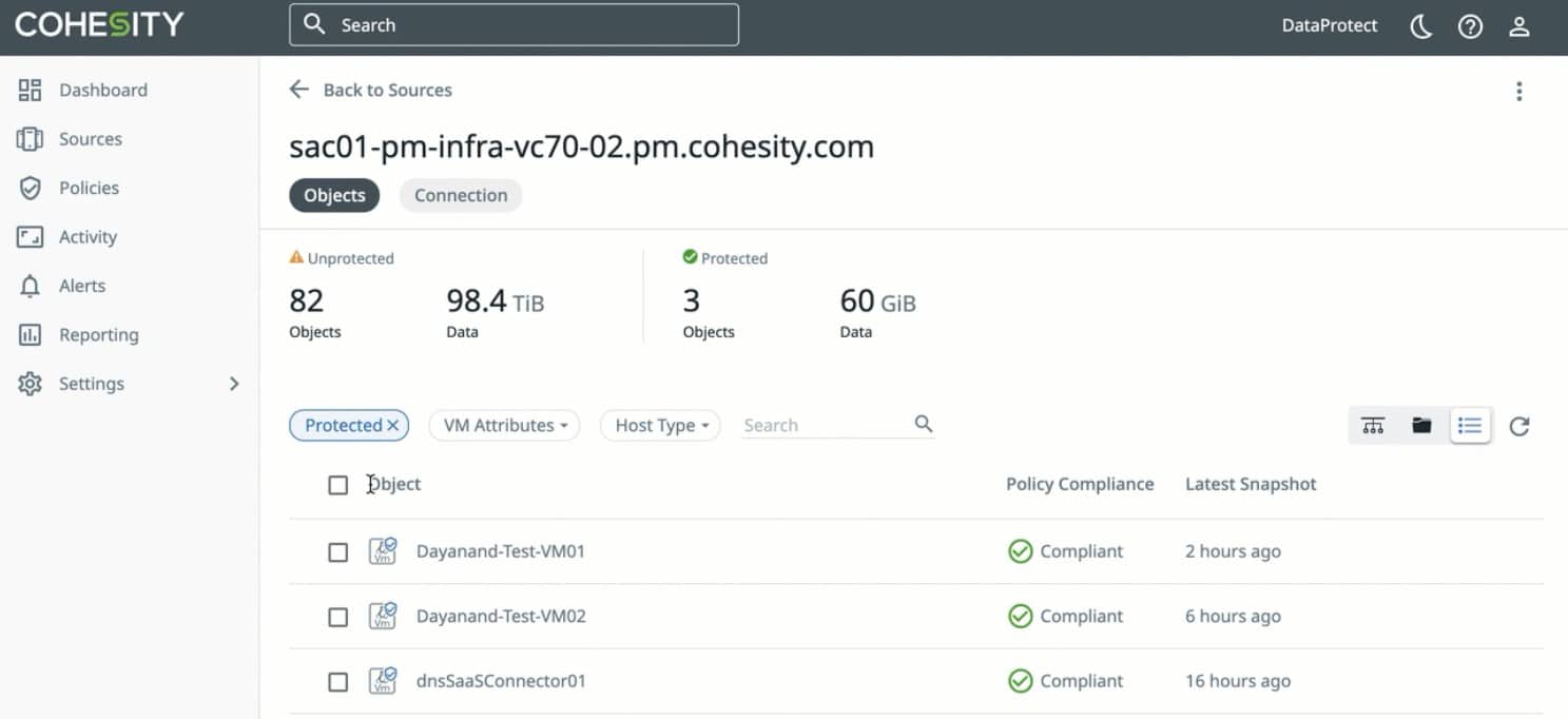 Cohesity VM Backup