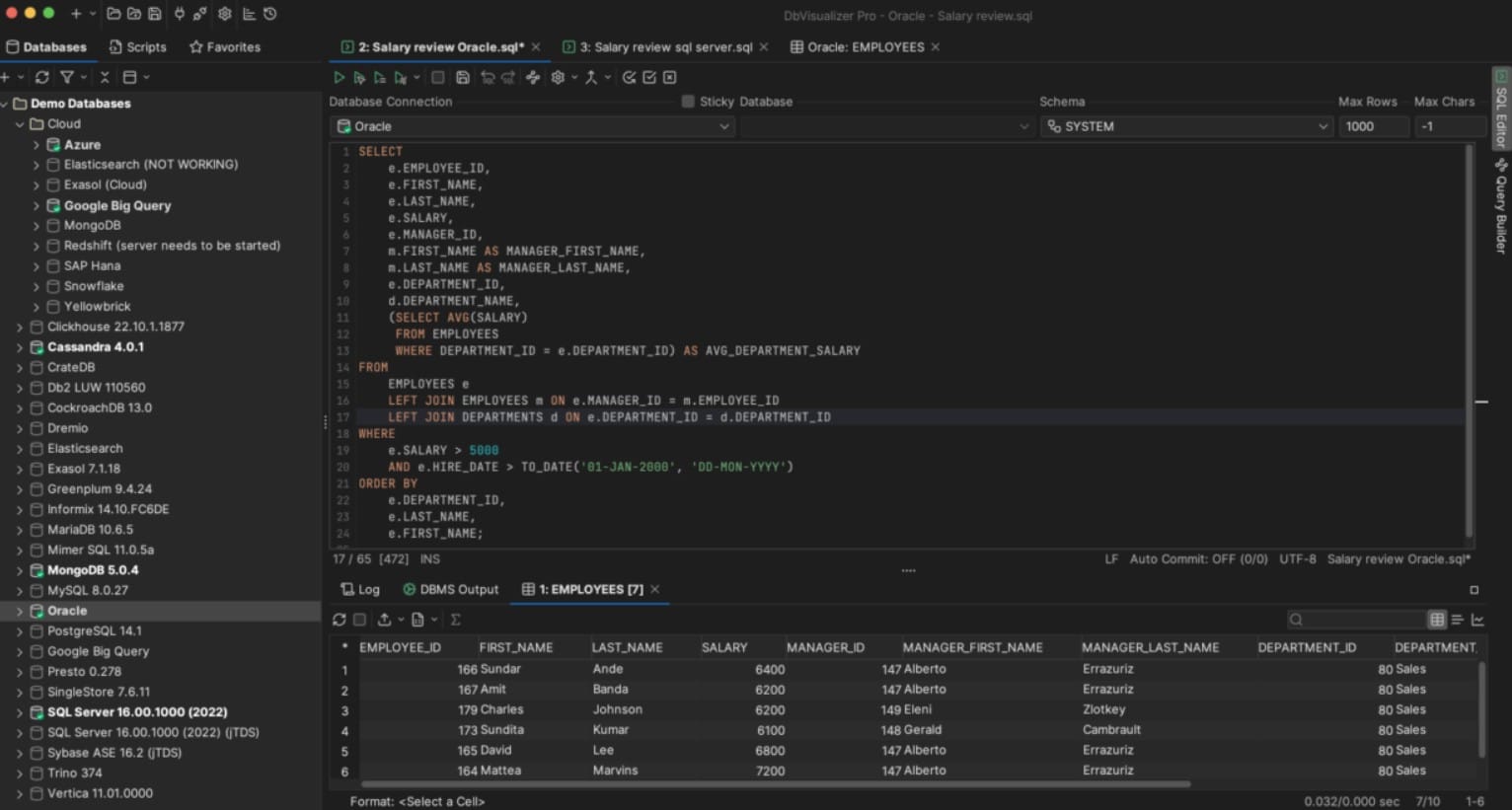 DBVisualizer sql query builder