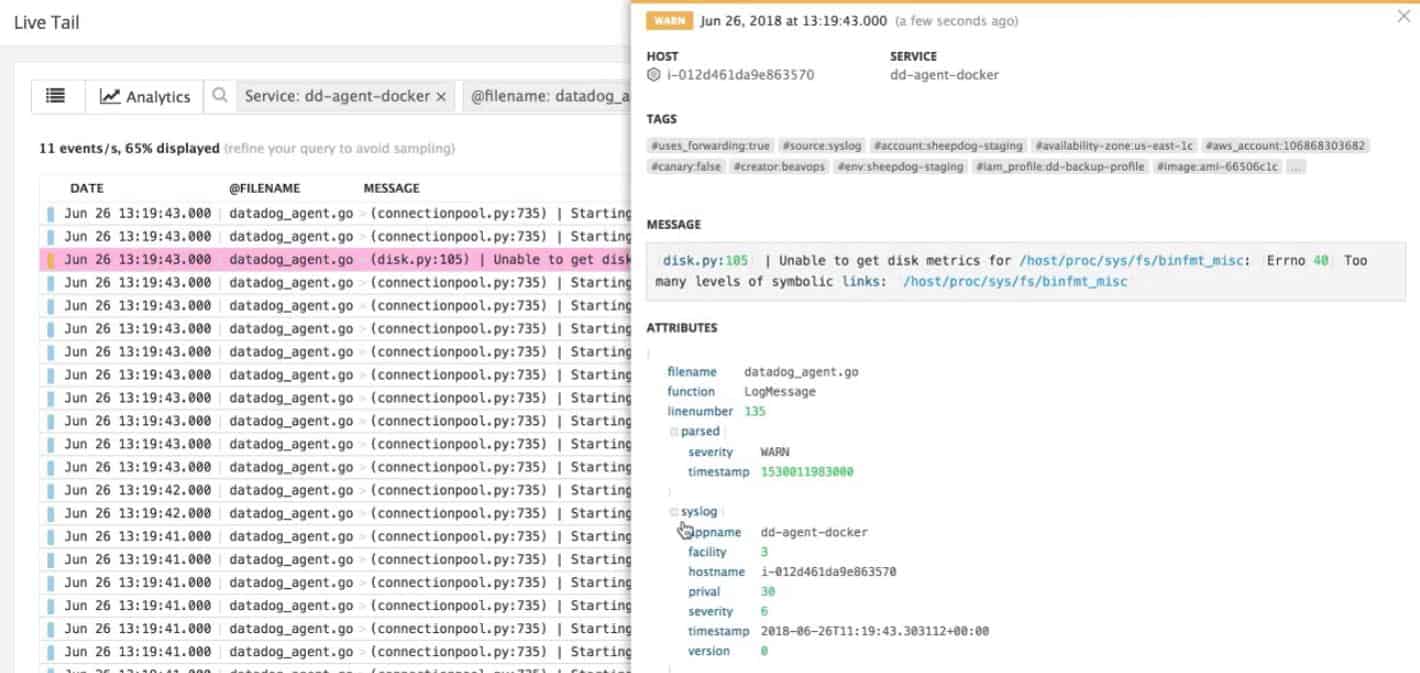 Datadog Log Monitoring