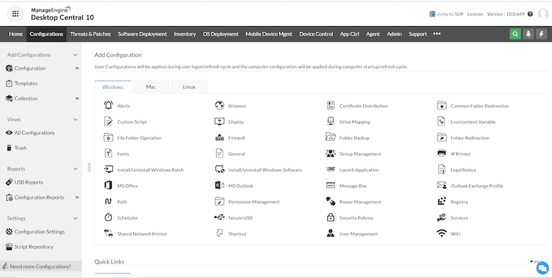 How to add user configurations with Endpoint Central