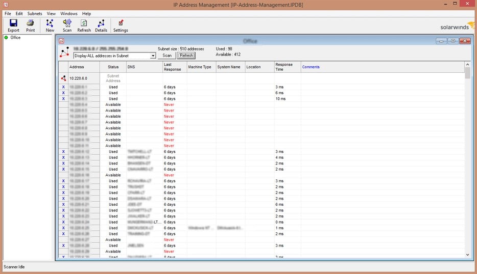 SolarWinds Engineer’s Toolset Open Port Scanner