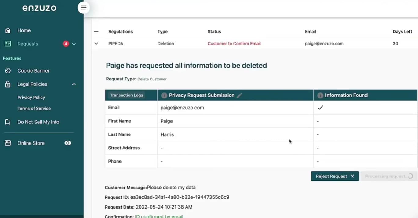Enzuzo Dashboard