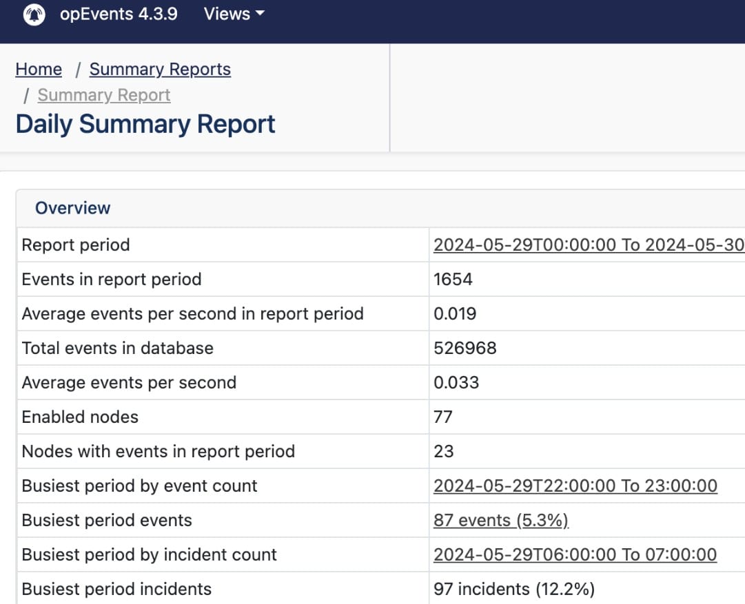 Firstwave opevents log parsing and analysis