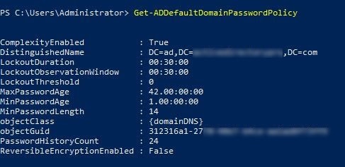 Get-ADDefaultDomainPasswordPolicy