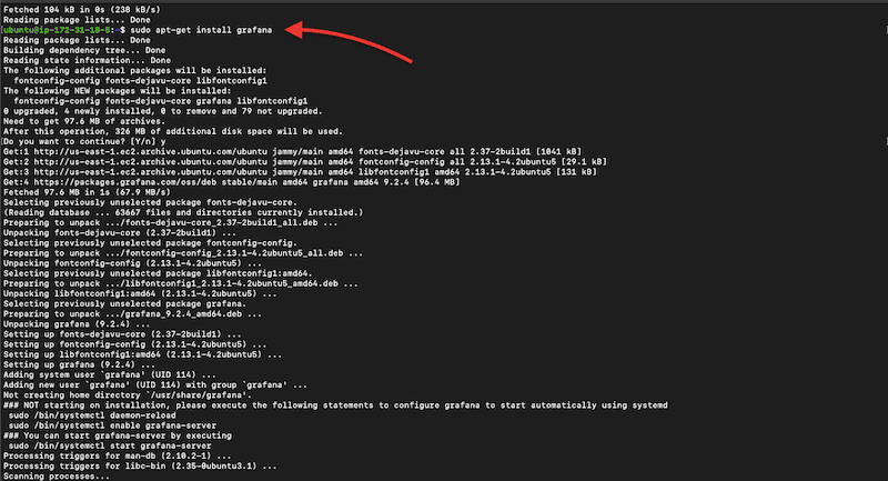installation of the latest Grafana OSS release