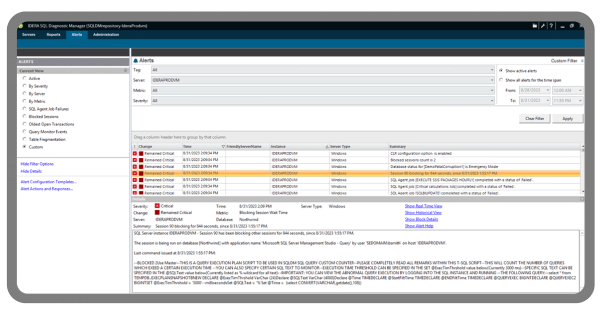 Idera SQL Diagnostic Manager MySQL Monitoring Tools