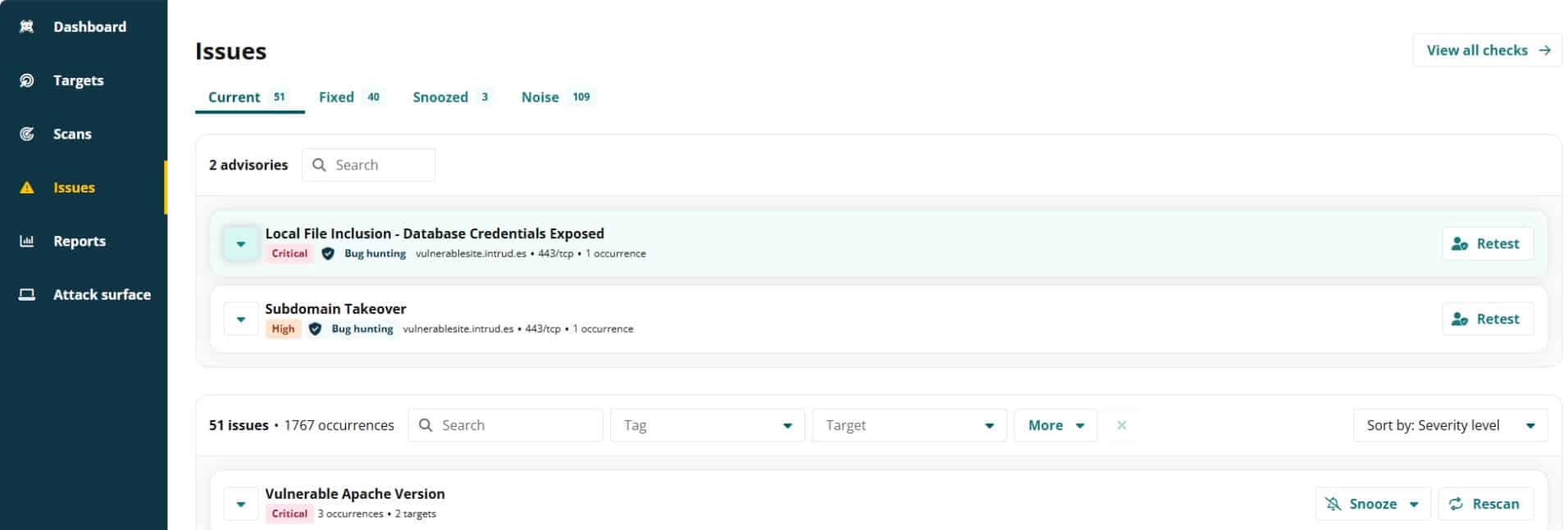 Intruder penetration testing