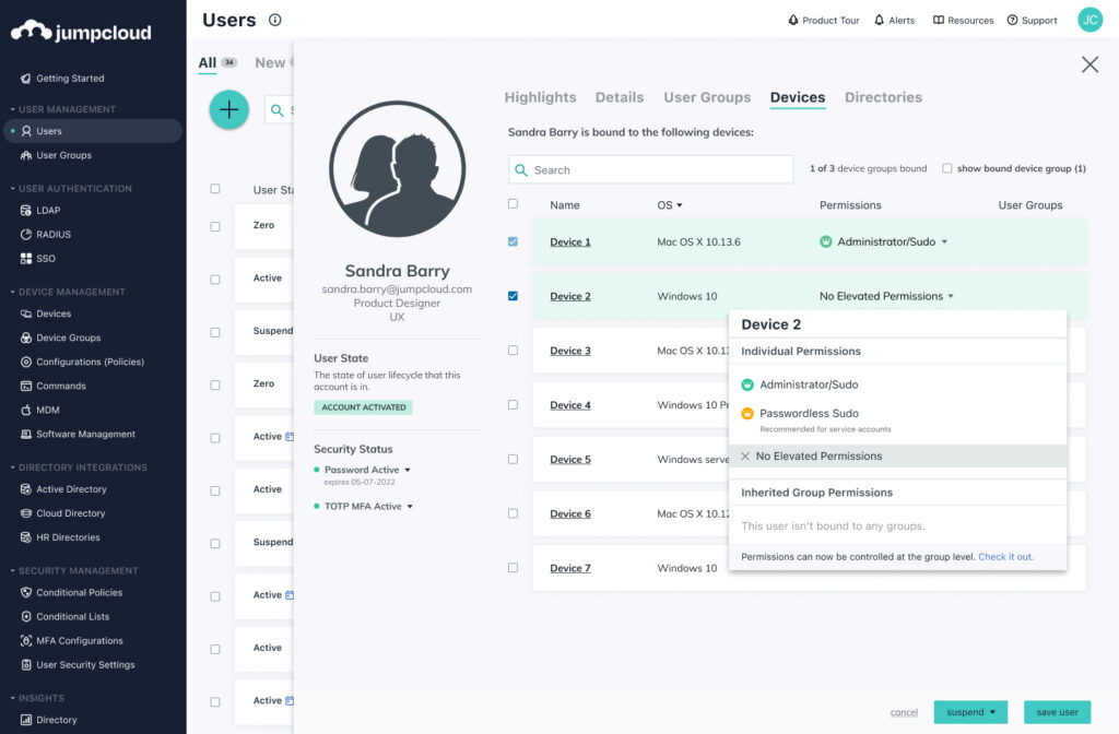 JumpCloud Directory Platform Privileged Access Management Tools