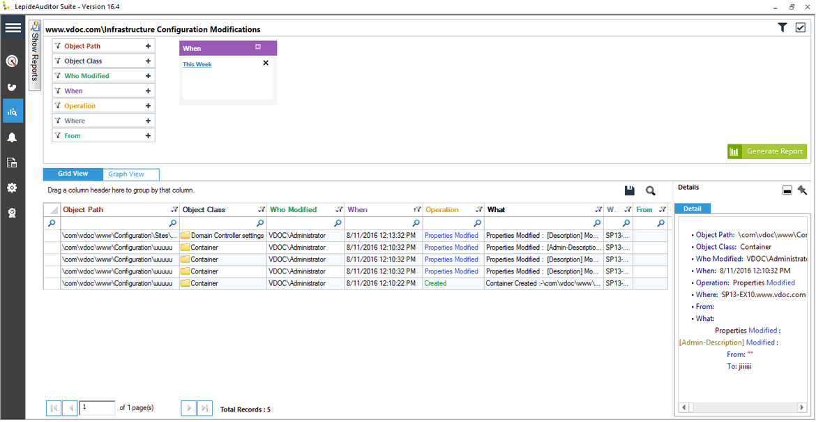 Lepide Active Directory Auditor