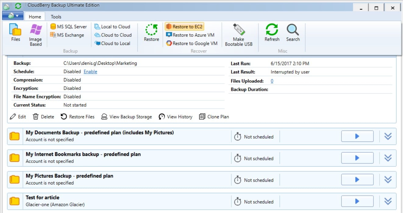 MSP360 Managed Backups EC2 AWS