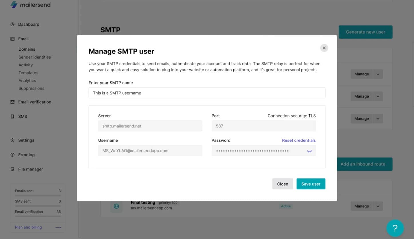 Mailersend smtp relay