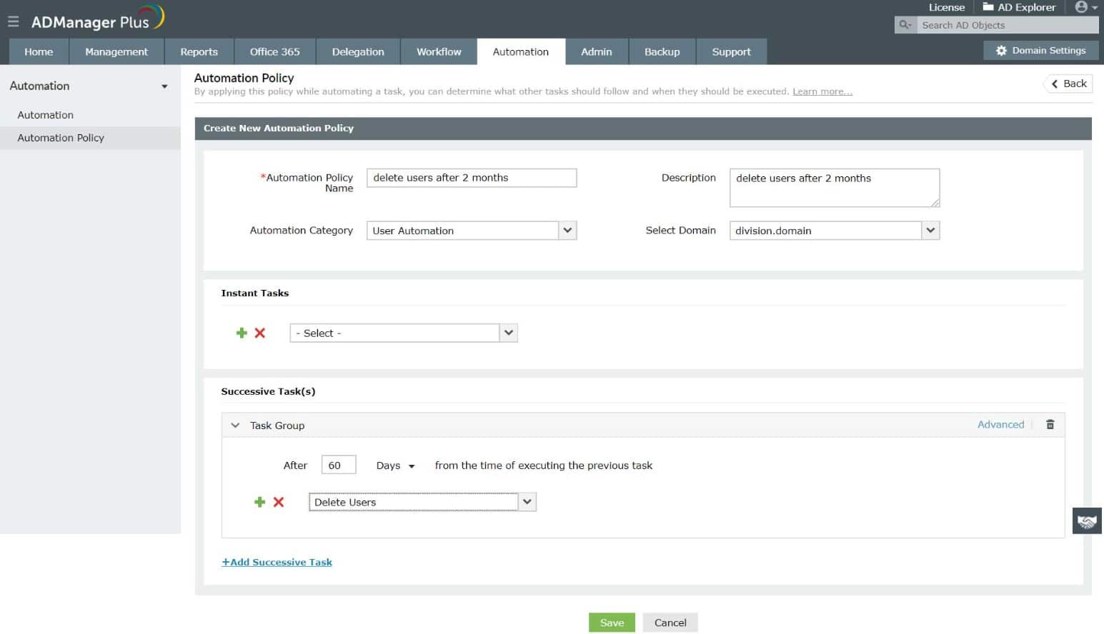 ManageEngine Ad Manager Plus User Provisioning
