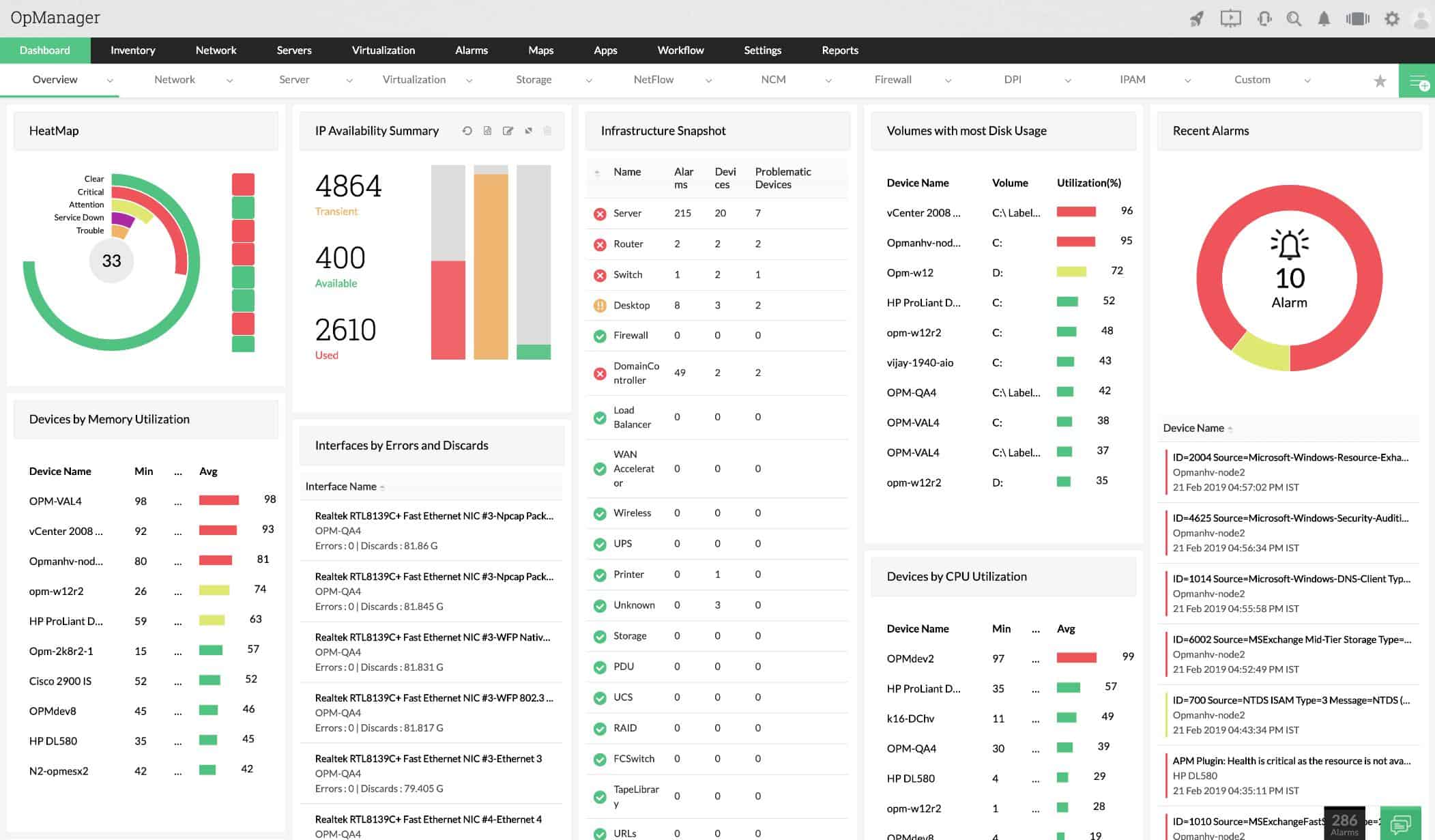 ManageEngine OpManager Linux Network Monitoring