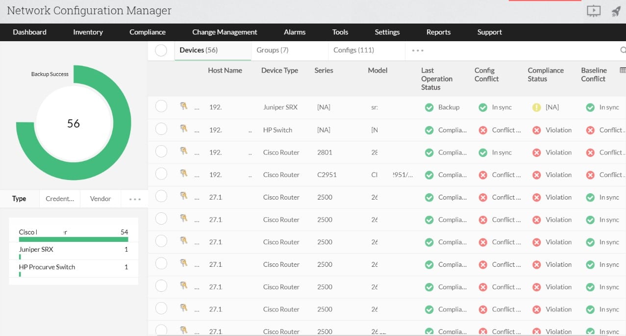 ManageEngine OpManager - Network Configuartion Management