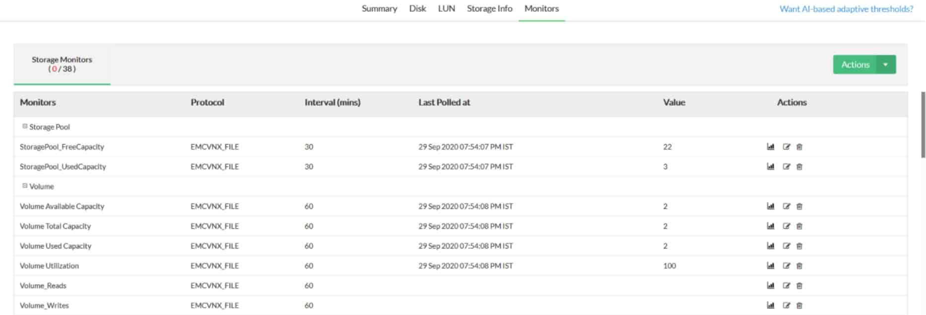 ManageEngine OpManager Storage Monitor