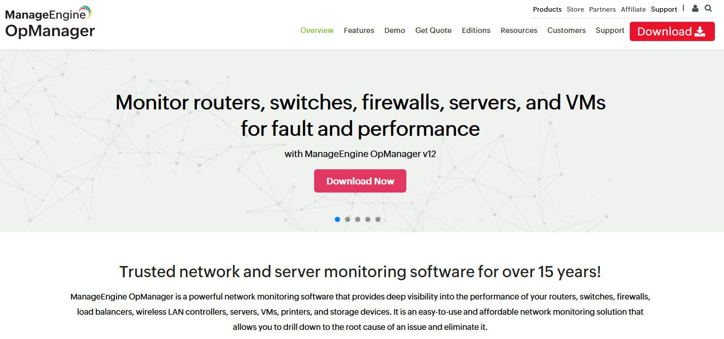 ManageEngine OpManager Website