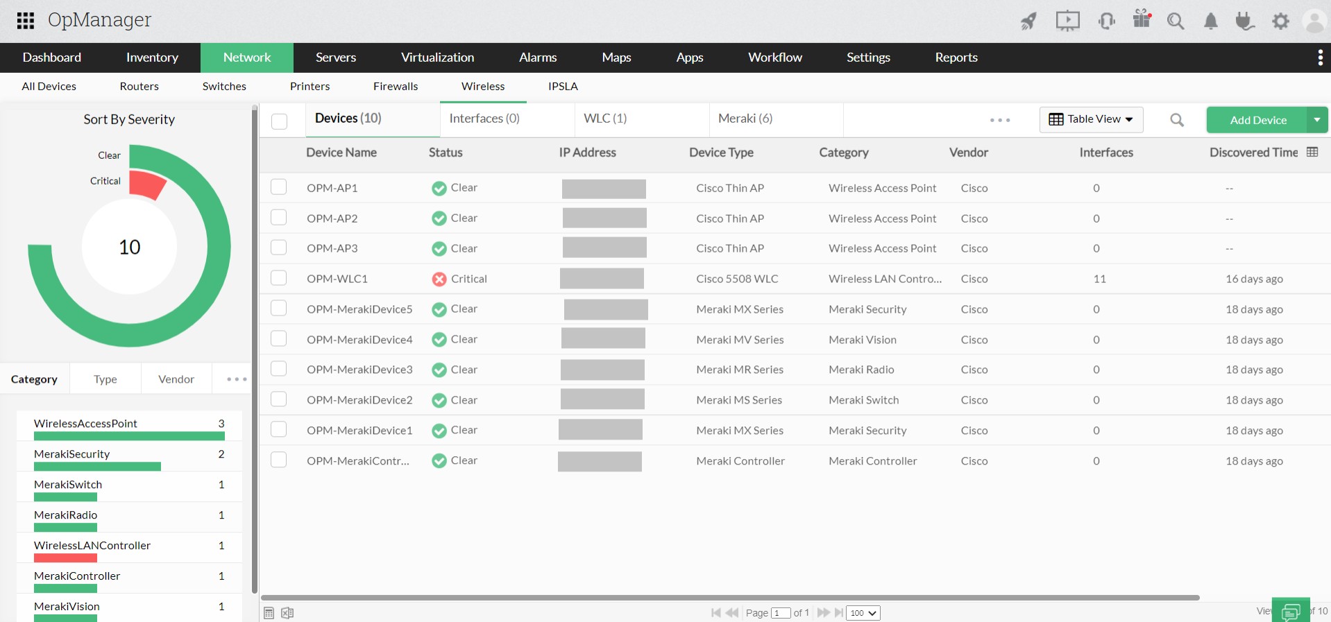 ManageEngine OpManager wifi monitoring