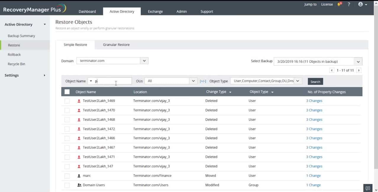 ManageEngine Recovery Manager Plus