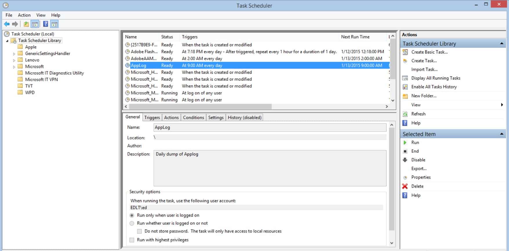 Microsoft Powershell AD Scheduled Tasks