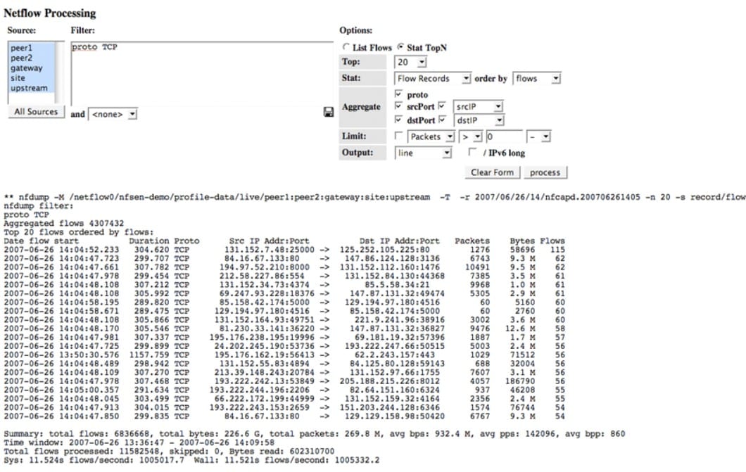 NFSEN sourceforge sflow trend