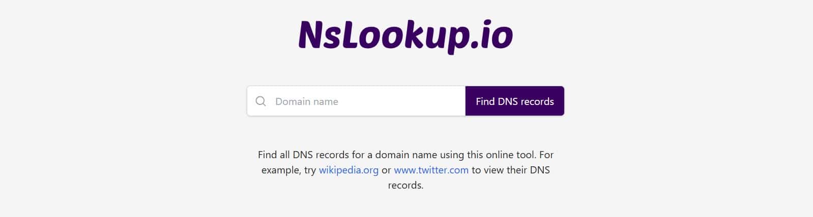 NSLookup homepage