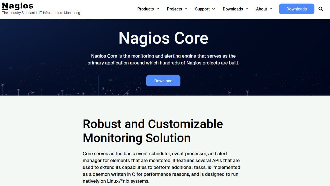 Nagios Core Homepage