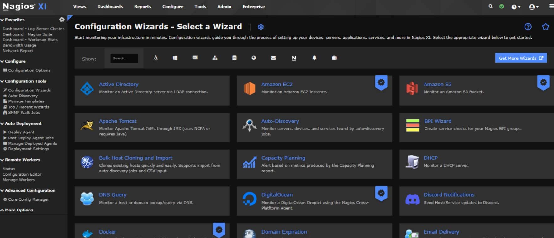 Nagios XI Configuration Wizards