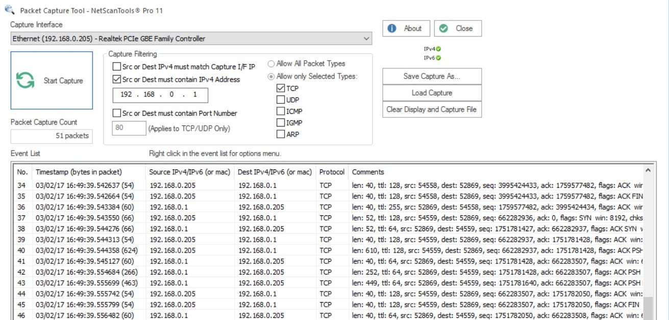 Netscantools packet generator