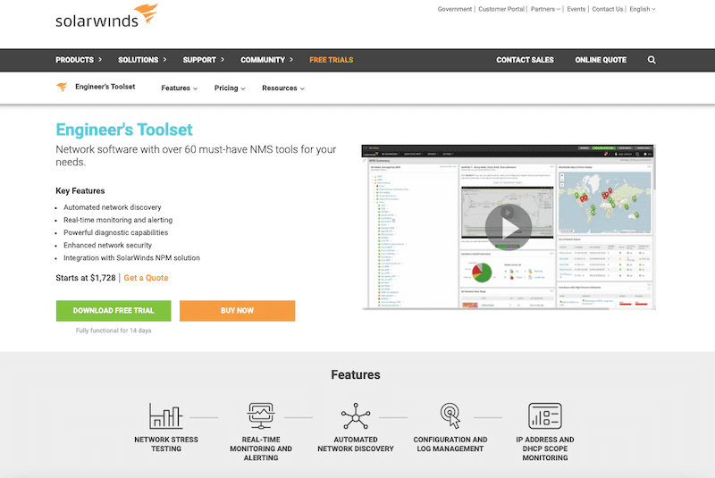 SolarWinds Engineer’s Toolset (Network Monitoring)