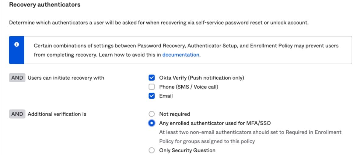 Okta password reset