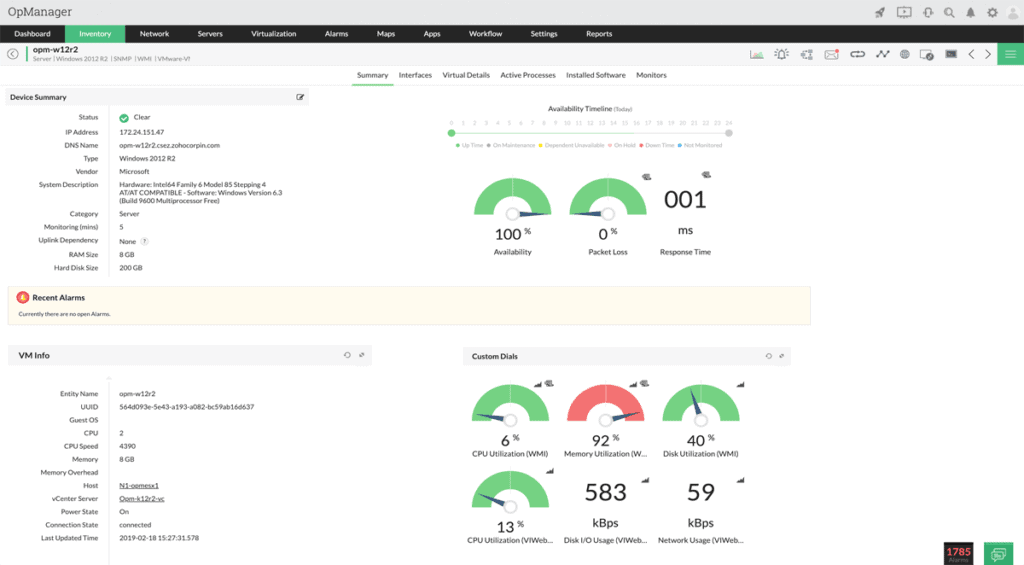 OpManager Index-Snapshot