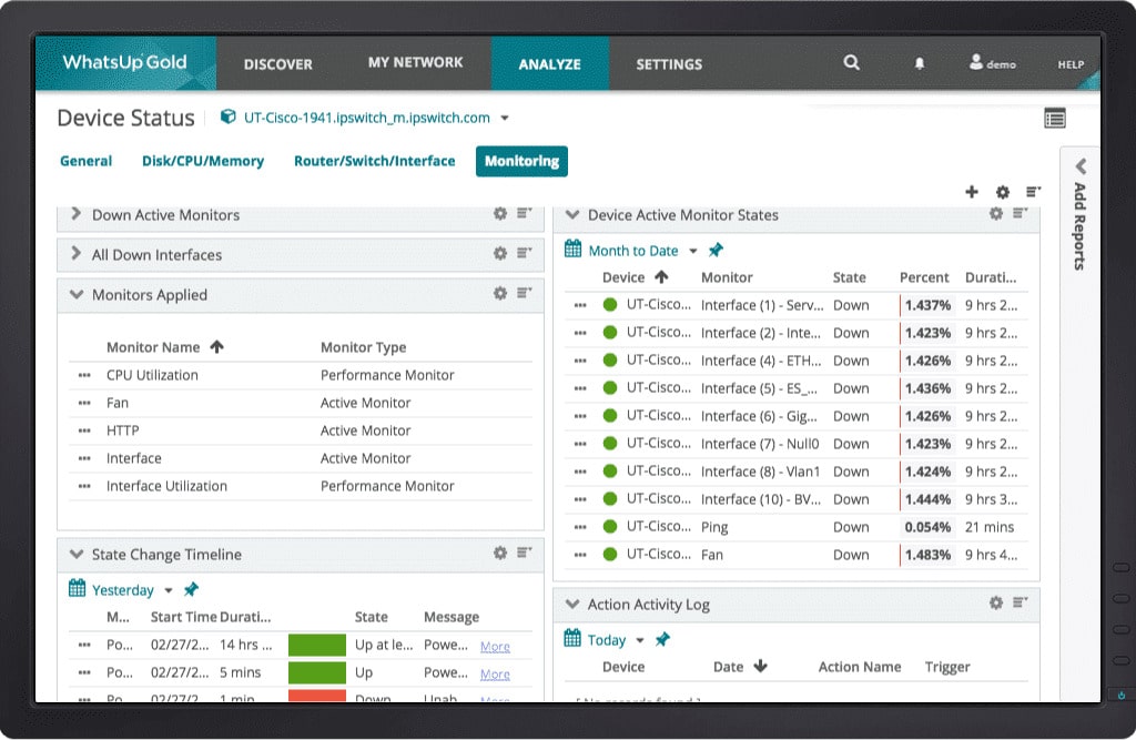 Progress WhatsUp Gold Device Status monitoring