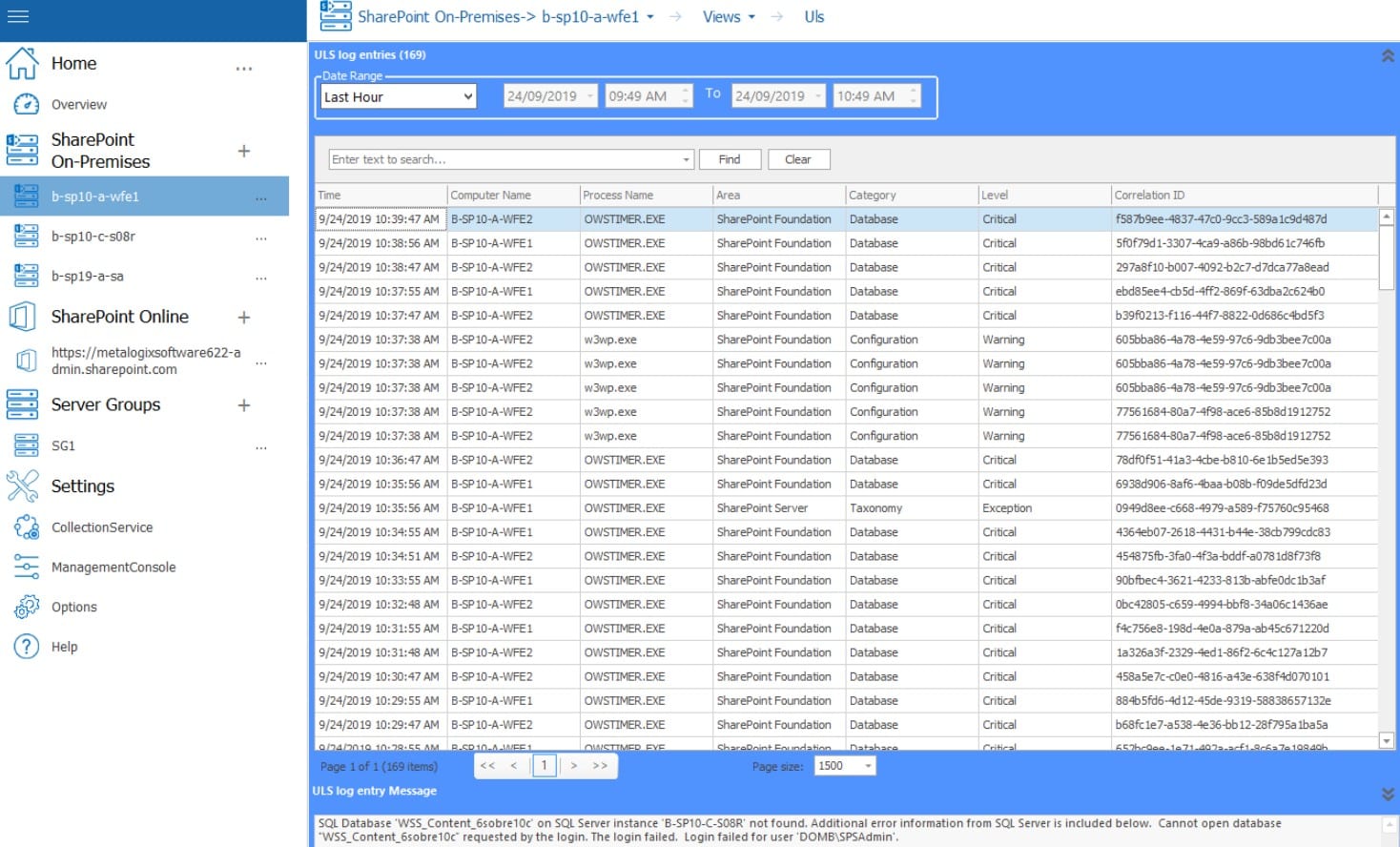 Quest Metalogix diagnostic centre sharepoint