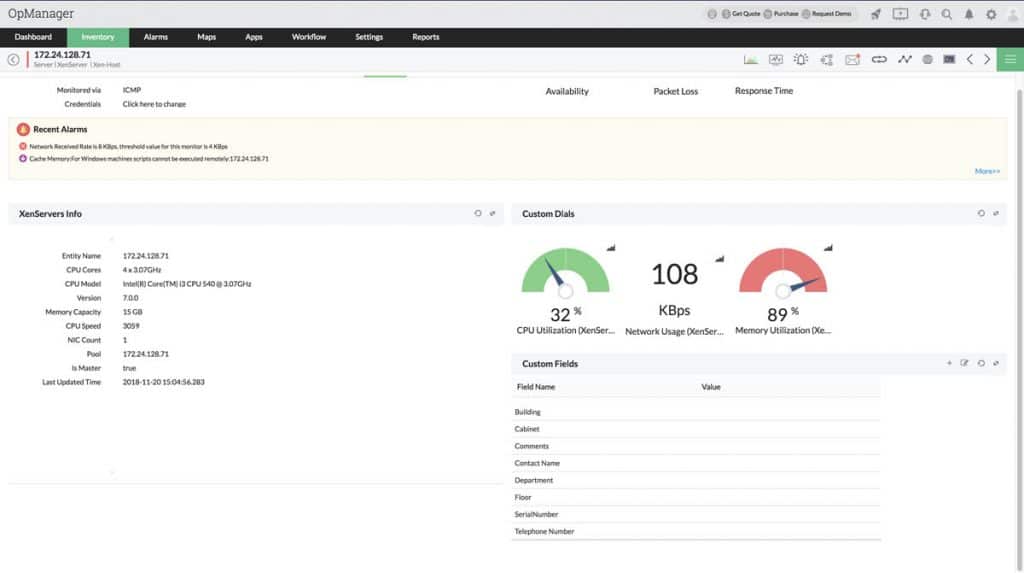 XenServer INfo page