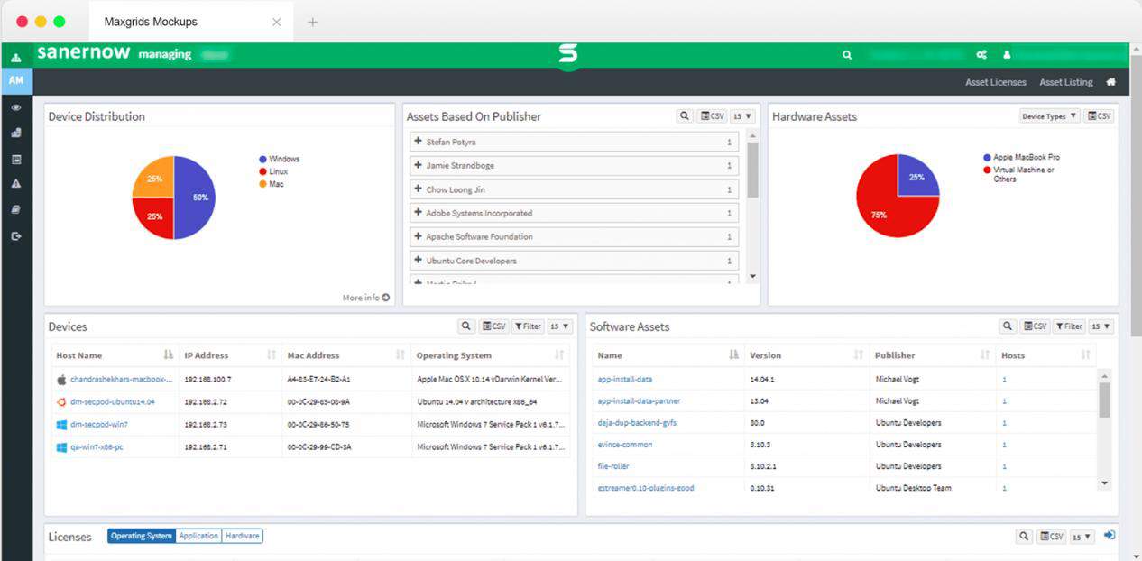 SecPod Saner Now VM Devices and Assets