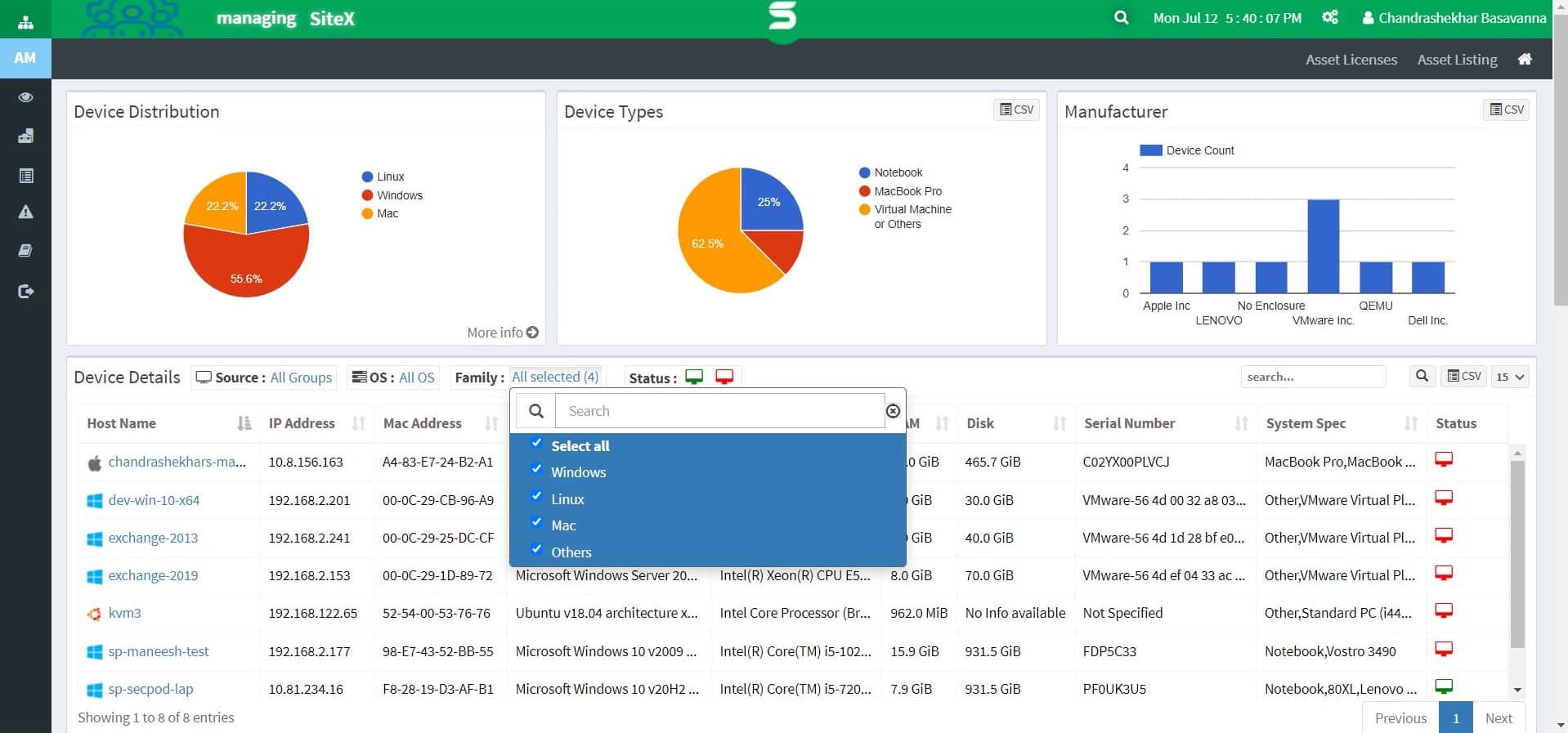 Secpod Saner Now Asset Management