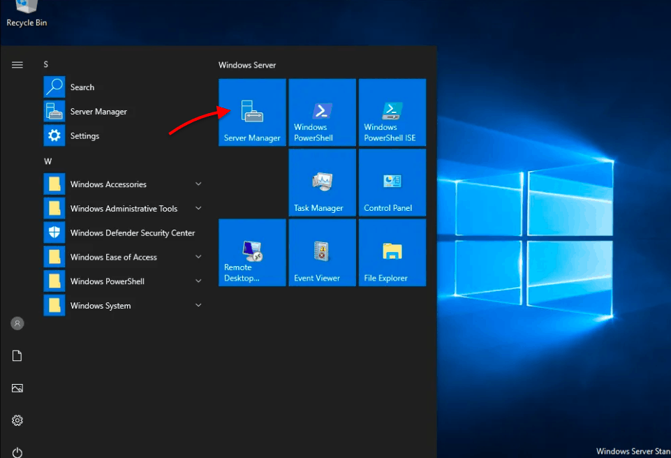 Server Manager Console