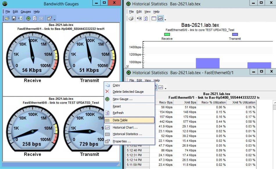 SolarWinds ET Bandwidth Gauges