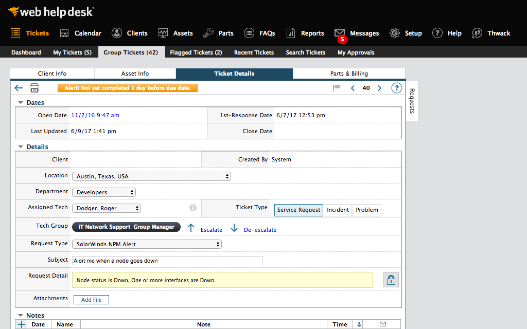 SolarWinds Web Help Desk